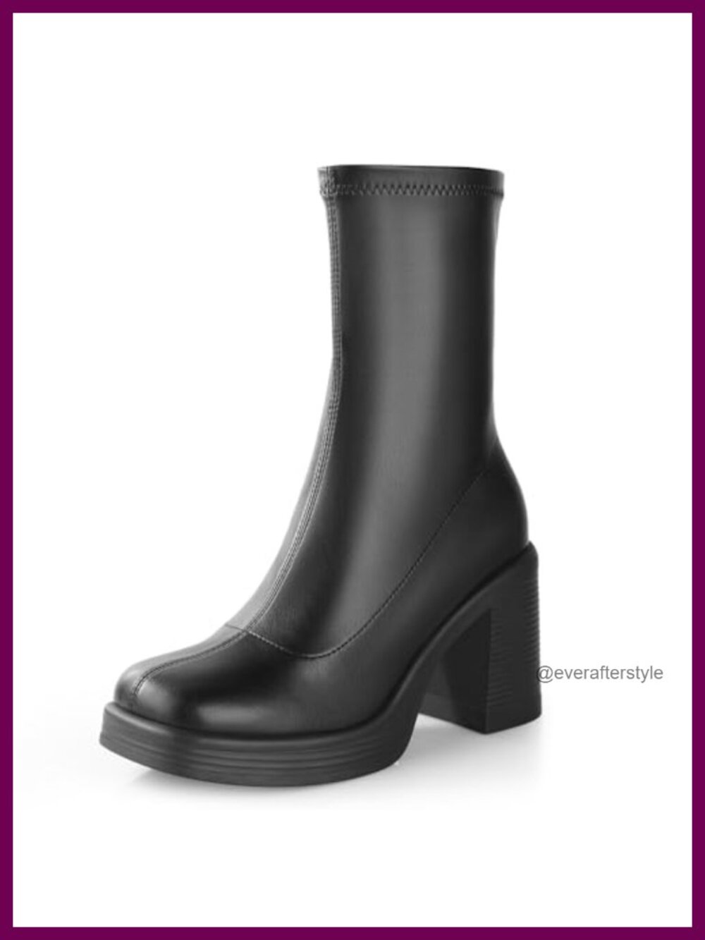 Platform Ankle Boots Chunky High Heels Side Zipper Gogo Boots Party Dress